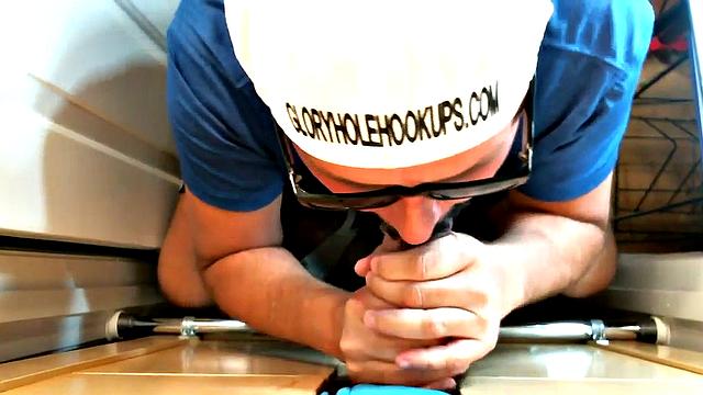 POV mature enjoys blowing and wanking gloryhole shaft