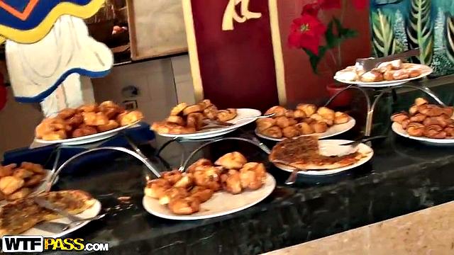 Brunette gets fucked in doggy