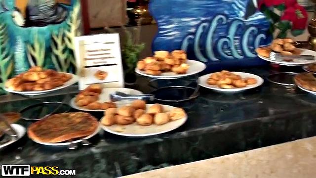 Brunette gets fucked in doggy