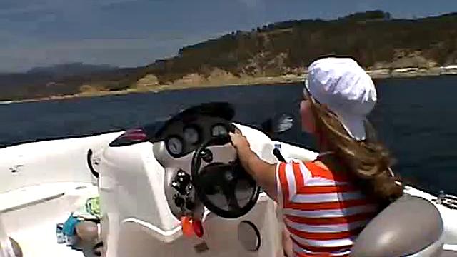 Little April shows off her solo skills in public by fingering her tight pussy