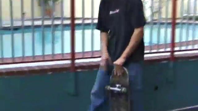 Pax skates in jeans, boxers, visor, and a black Bruce Lee t-shirt. Back on his bed, he loses all, looking more inviting when we see his blonde hair, tattoos, and stiff cock.