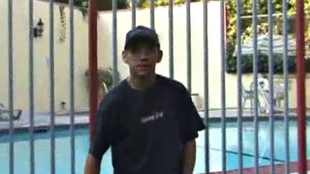 Pax skates in jeans, boxers, visor, and a black Bruce Lee t-shirt. Back on his bed, he loses all, looking more inviting when we see his blonde hair, tattoos, and stiff cock.