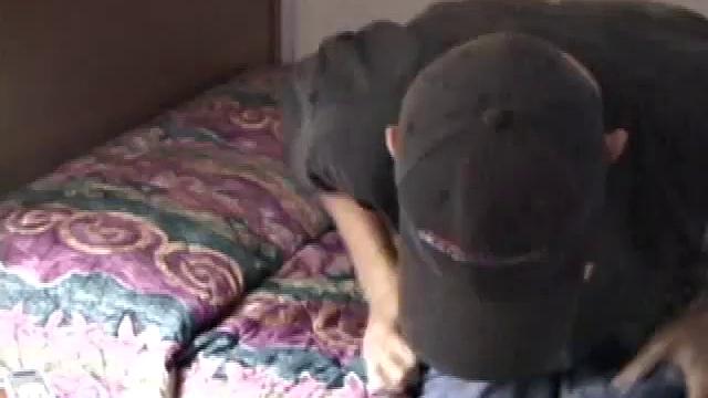 Pax skates in jeans, boxers, visor, and a black Bruce Lee t-shirt. Back on his bed, he loses all, looking more inviting when we see his blonde hair, tattoos, and stiff cock.