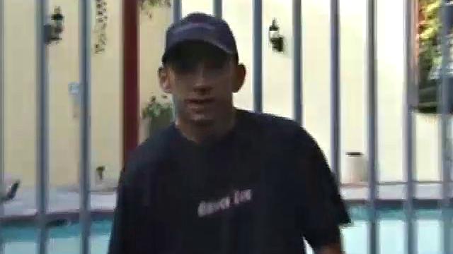 Pax skates in jeans, boxers, visor, and a black Bruce Lee t-shirt. Back on his bed, he loses all, looking more inviting when we see his blonde hair, tattoos, and stiff cock.