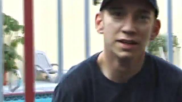 Pax skates in jeans, boxers, visor, and a black Bruce Lee t-shirt. Back on his bed, he loses all, looking more inviting when we see his blonde hair, tattoos, and stiff cock.