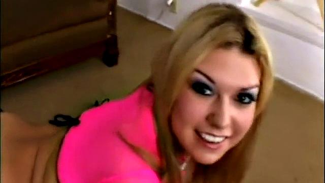 Blonde teen smeared in cum