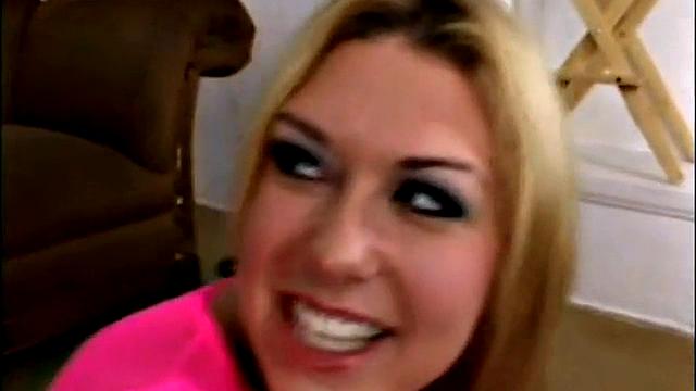 Blonde teen smeared in cum