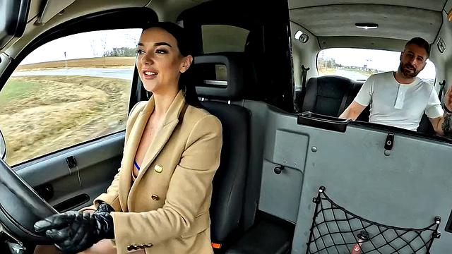 21yo cab babe passionately pounded by driver in car