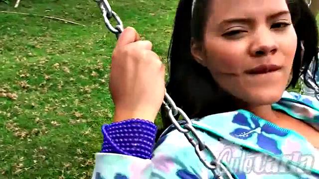 Hot Cute Carla Teases Naked in Playground Outdoor