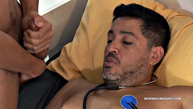 Felix is in bed and not feeling well, when Dr. Ferdinand comes in to check on the Latin boy. As the exam progresses, the mature doctor cannot resist the slim and smooth young man and soon he has the boy's big uncut in hand.