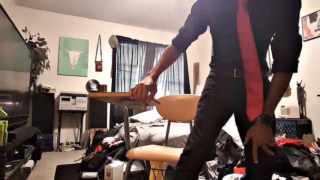 Hung twink stroking cock