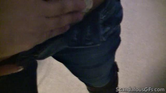 Sexy Girlfriend Gives Her Boyfriend A Blowjob On Stairs