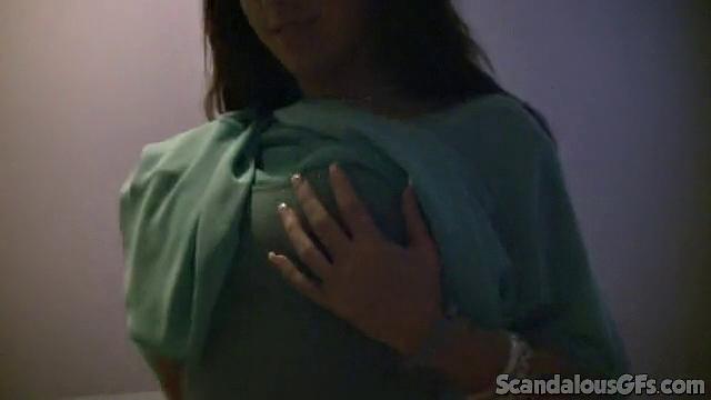 Sexy Girlfriend Gives Her Boyfriend A Blowjob On Stairs