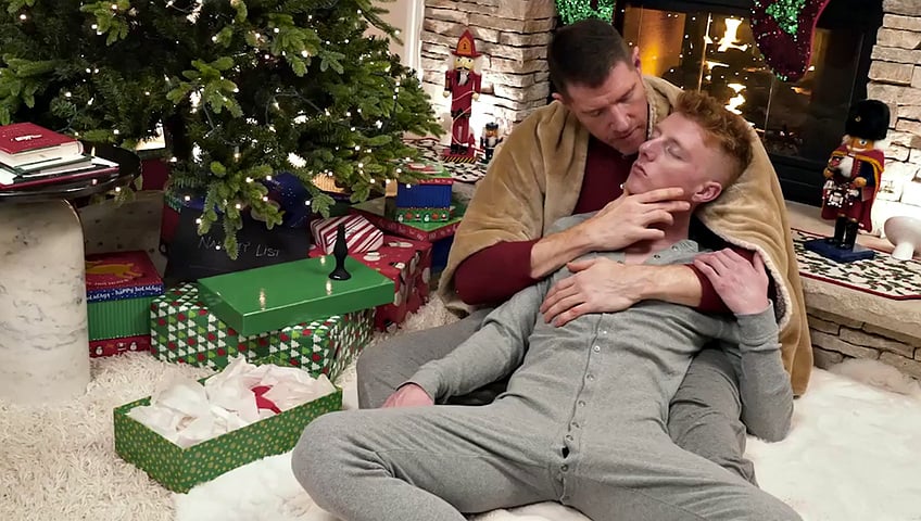 Stepdad bareback fucks ginger stepson for Xmas