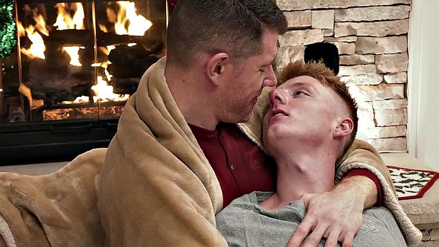 Stepdad bareback fucks ginger stepson for Xmas