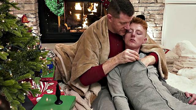 Stepdad bareback fucks ginger stepson for Xmas