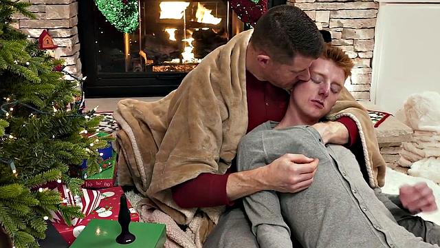 Stepdad bareback fucks ginger stepson for Xmas