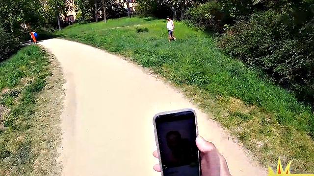 Outdoor German skank pussyfucked in POV by sex date