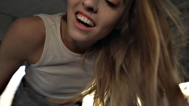 Hairy pussy teen gets her ass drilled in a taxi taxi