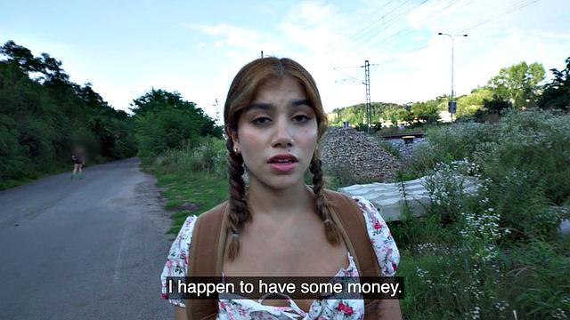 Nympho Asian cutie picked up and public drilled by lucky guy