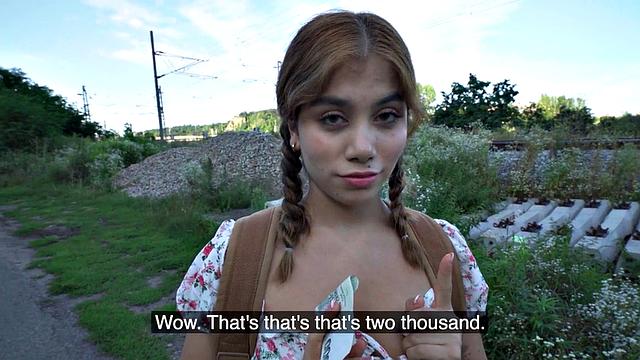 Nympho Asian cutie picked up and public drilled by lucky guy