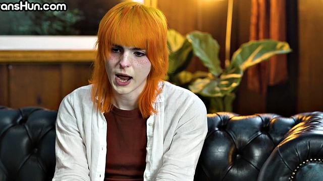 TS redhead fucks her female therapist after seance