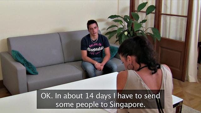 Hot MILF Agent takes a hard pounding from young stud while in stockings and high heels