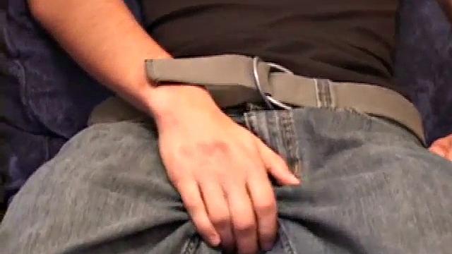 Emilio has a hand in his pants and a problem only a big cum shot can fix