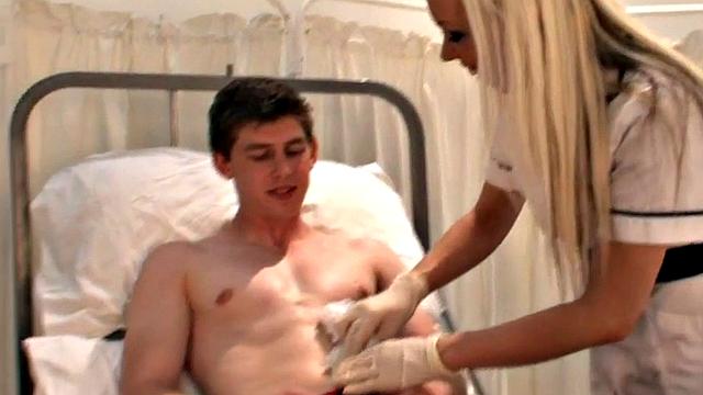 SPH nurses wanking off tiny subject in erotic threesome