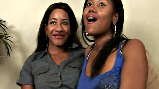 POV strapon lesbians get wet fucking