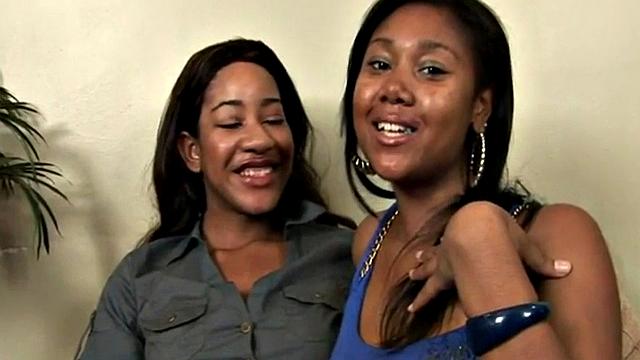 POV strapon lesbians get wet fucking