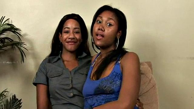 POV strapon lesbians get wet fucking