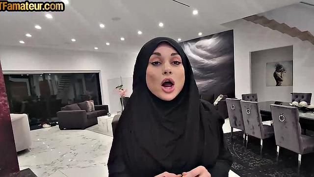 DTF Arab amateur MILF with big boobs POV fucked