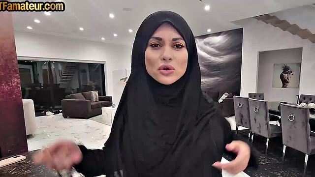 DTF Arab amateur MILF with big boobs POV fucked