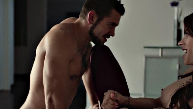 Busty TS babe barebacked in the ass by cocksucking lover