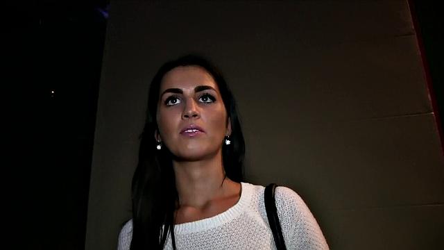 Beautiful slim brunette accepts cash for sex deal