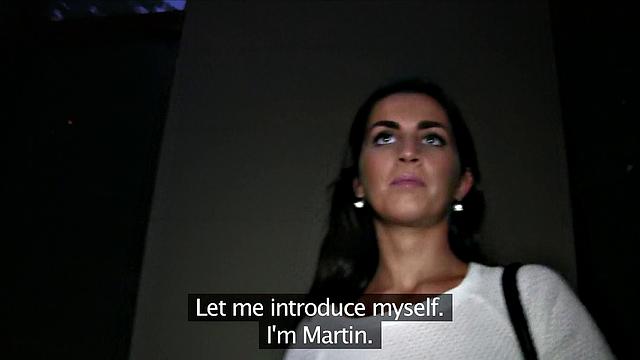 Beautiful slim brunette accepts cash for sex deal