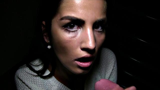 Beautiful slim brunette accepts cash for sex deal