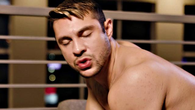 Black stud barebacks deepthroating hunk BF on the couch