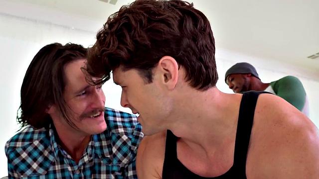 Fisting bottoms whipped and fisted by Black dom in threesome