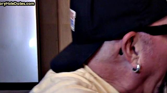 Mature gay cock-suckers spoil gloryhole dick close-up