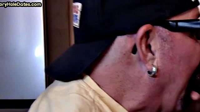Mature gay cock-suckers spoil gloryhole dick close-up