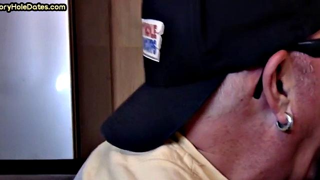 Mature gay cock-suckers spoil gloryhole dick close-up