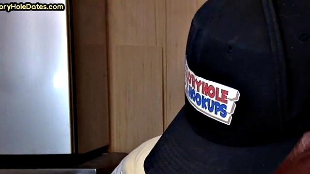 Mature gay cock-suckers spoil gloryhole dick close-up