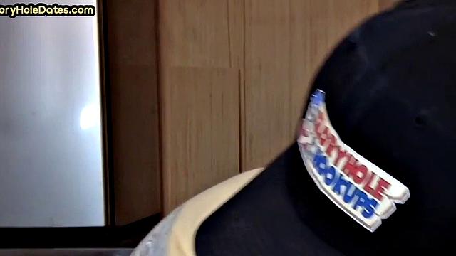 Mature gay cock-suckers spoil gloryhole dick close-up