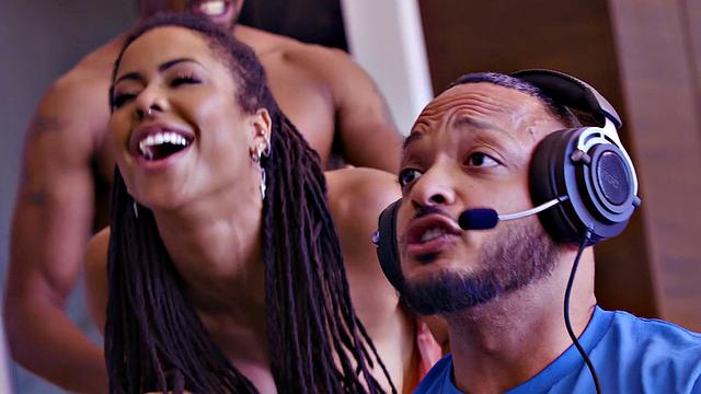 STACKED - Kira Noir Pays Delivery Guy With SNEAKY HARD ROUGH SEX While Boyfriend Is Gaming