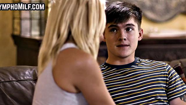 Smalltitted MILF fucked in doggystyle by big white cock