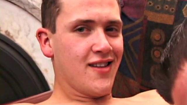 Kyle Brooks hooks up with JC for another playful encounter. Shirtless and horny, the boys make out with their jeans unzipped, before Kyle goes down.