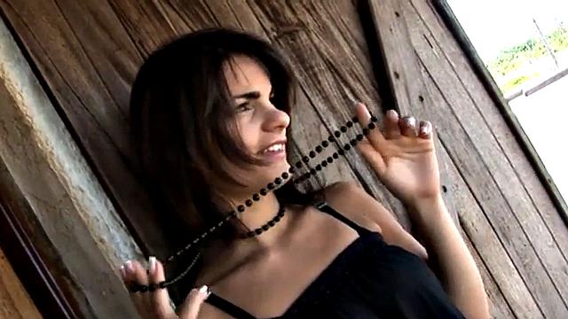 Teasing teen hottie stripping