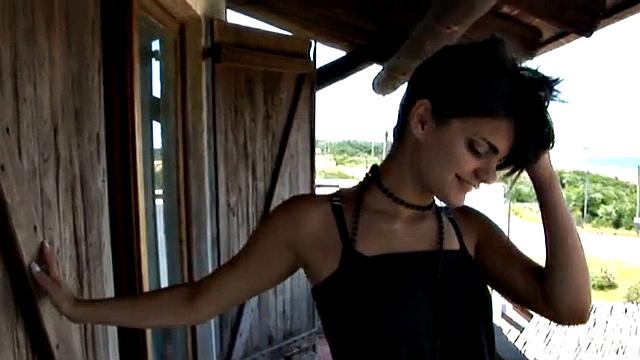 Teasing teen hottie stripping